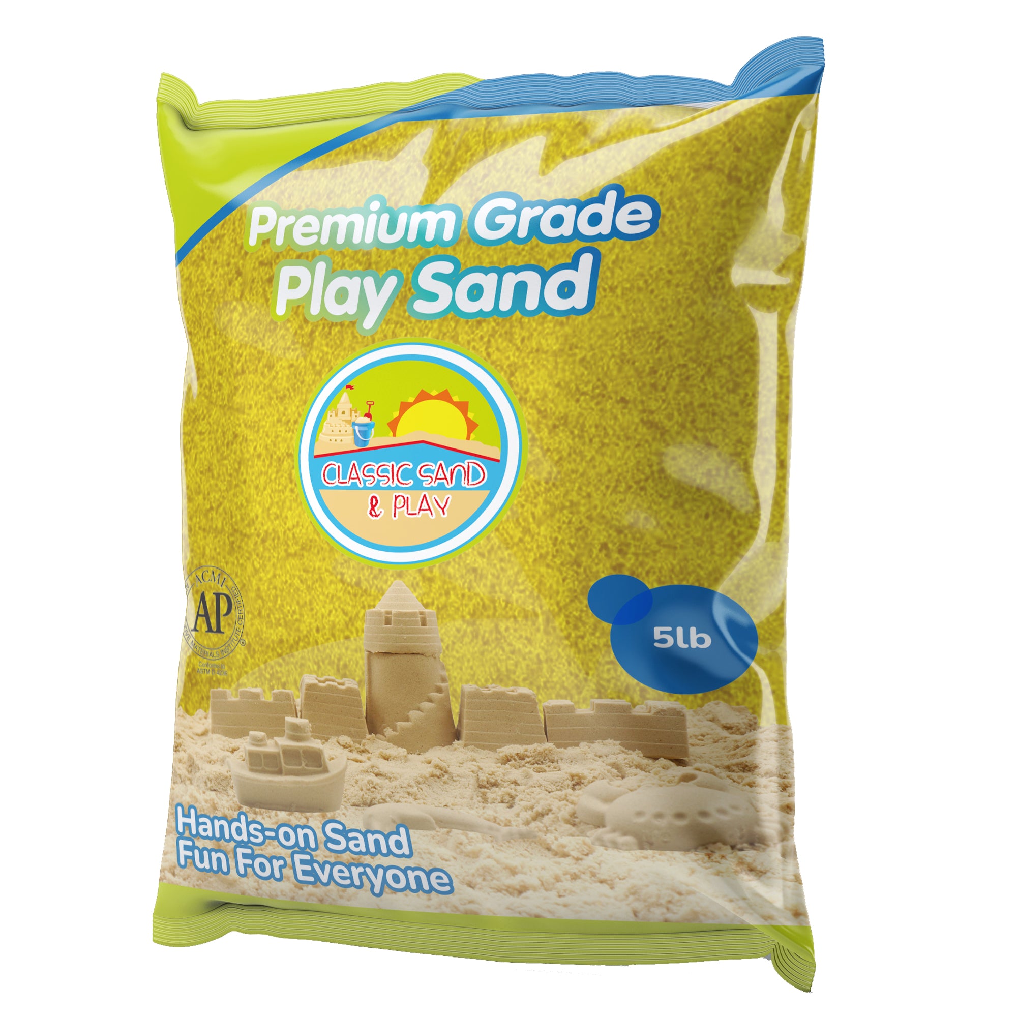 Color Fun Sand Classic Sand and Play Colored Play Sand, 5 lb. Bag, Natural and Non-To ...