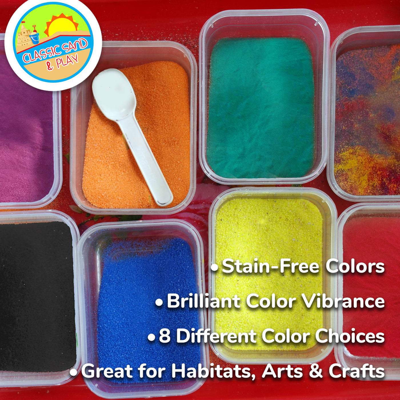 Color Fun Sand Classic Sand and Play Colored Play Sand, 20 lb. Bag, Natural and Non-T ...