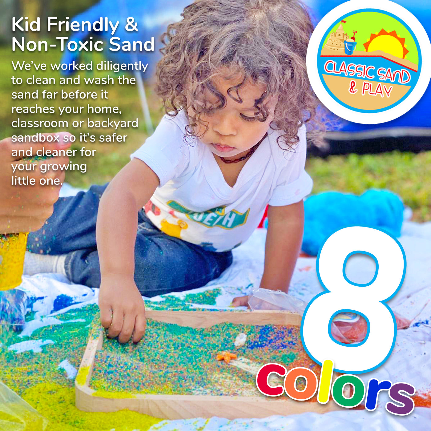 Color Fun Sand Classic Sand and Play Colored Play Sand, 20 lb. Bag, Natural and Non-T ...