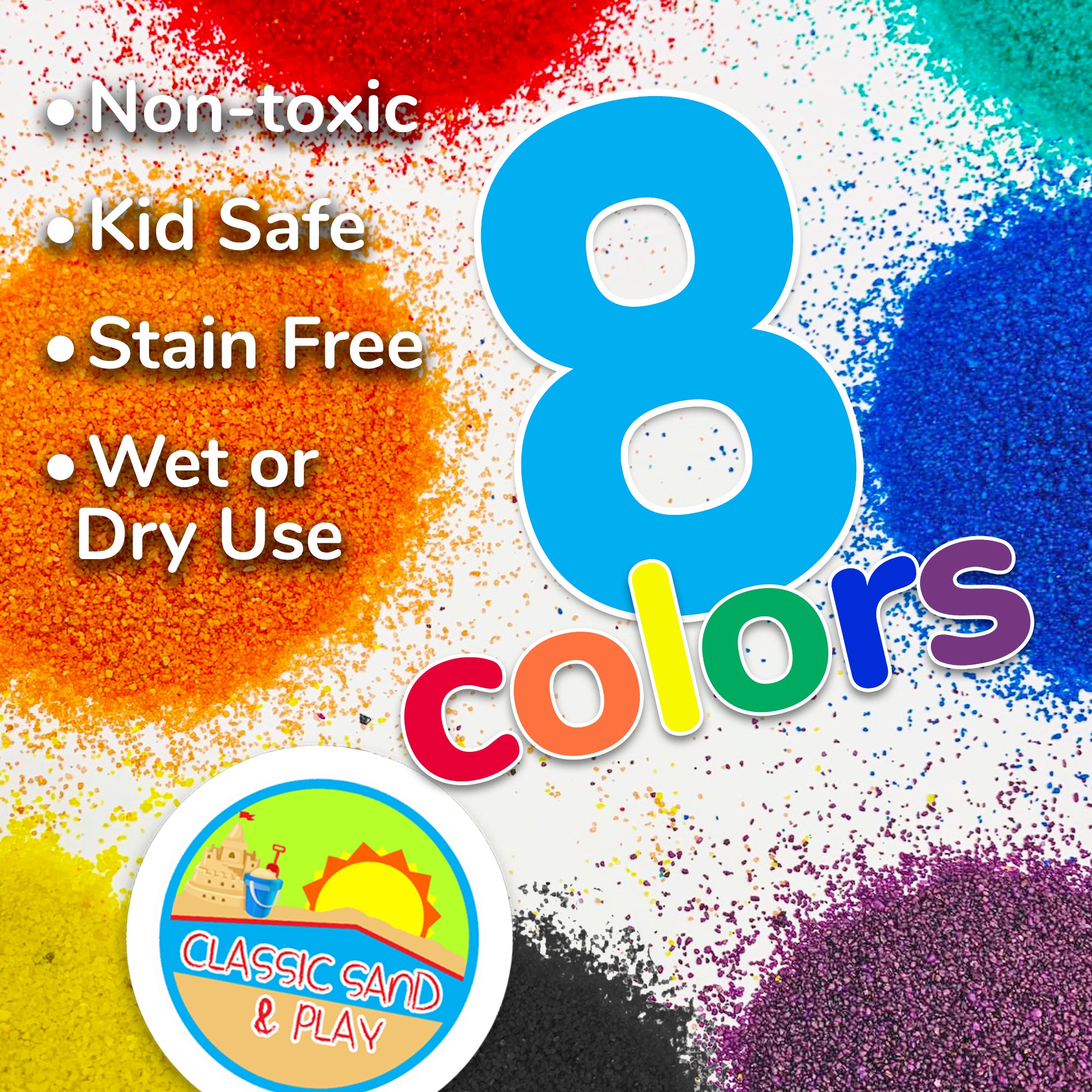 Color Fun Sand Classic Sand and Play Colored Play Sand, 20 lb. Bag, Natural and Non-T ...