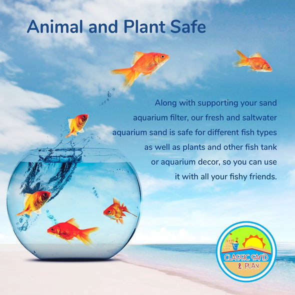 CLASSIC SAND & PLAY Natural Aquarium Sand for Freshwater and Saltwater Tanks