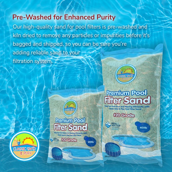 New CLASSIC SAND & PLAY Swimming Pool Filter Sand for Above & Inground Pools