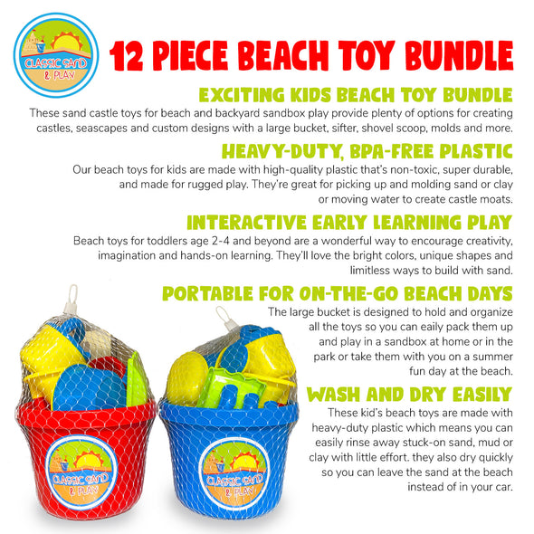 Classic Sand & Play 12 pc. Beach Toy Set