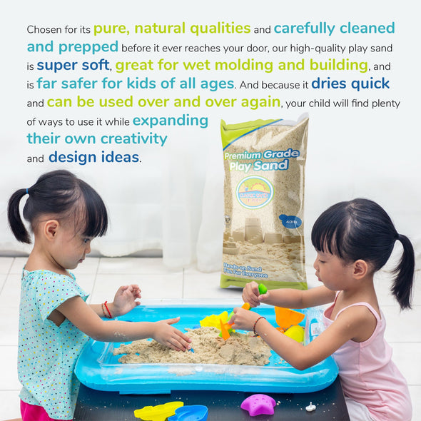 Classic Sand and Play Sand for Sandbox, Table, Therapy, and Outdoor Use, 40 lb. Bag, Natural, Non-Toxic